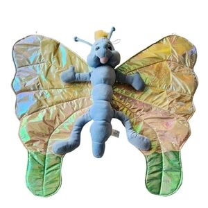 Vtg Giant Carousel Toy Butterfly plush stuffed animal 27" x 31"